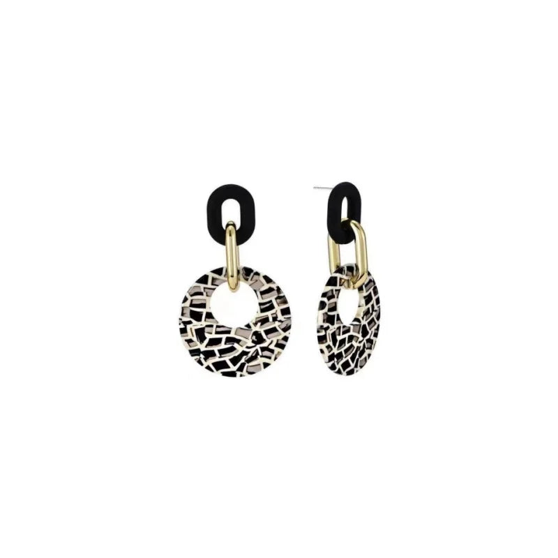 Leopard Acrylic Geometric Leopard Print Circle Earrings