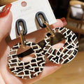Leopard Acrylic Geometric Leopard Print Circle Earrings